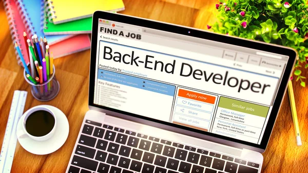 Embaucher maintenant Back-End Developer. 3D . — Photo