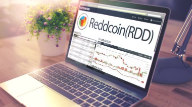 Dynamics, maliyet, Reddcoin onlaptop ekran. Cryptocurrency