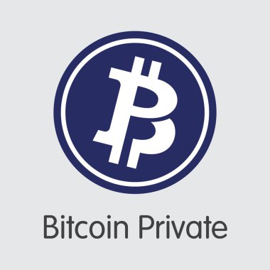 Bitcoin özel kripto para birimi. Vektör Btcp sikke piktogram.