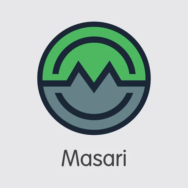 Moneda virtual de Masari - Logotipo de color vectorial . — Archivo Imágenes Vectoriales