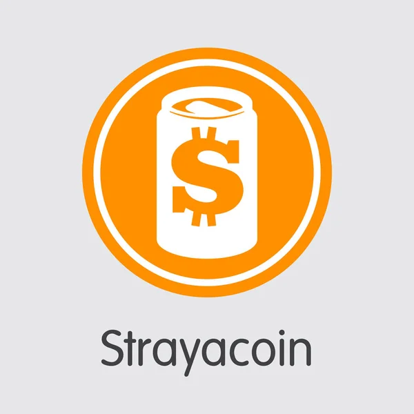 Strayacoin 가상 통화 동전입니다. 벡터 기호 아이콘. — 스톡 벡터