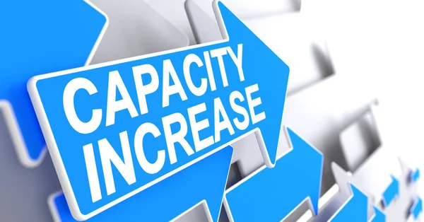 Capacity Increase - Message on the Blue Cursor. 3D. — Stock Photo, Image