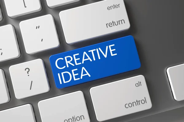Teclado com teclado azul - Ideia criativa. 3d . — Fotografia de Stock