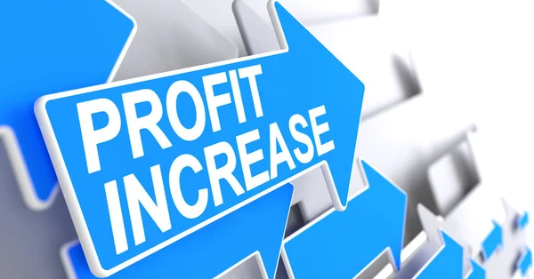 Profit Increase - Text on the Blue Cursor. 3D. — Stock Photo, Image