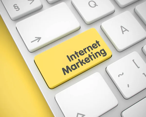 Internet Marketing - Message on Yellow Keyboard Button. 3D. — Stock Photo, Image