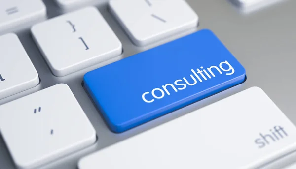 Consulting - Caption on Blue Keyboard Button. 3D. — Stock Photo, Image