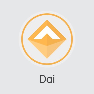 Dai kripto para birimi. Vektör Dai grafik sembolü. Vektör simgesi
