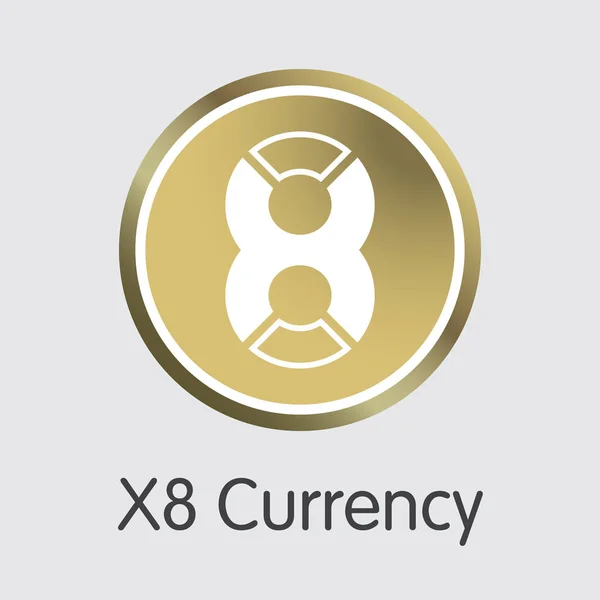 Ikon X8 valuta kryptovaluta. Vektor X8x Symbol. — Stock vektor