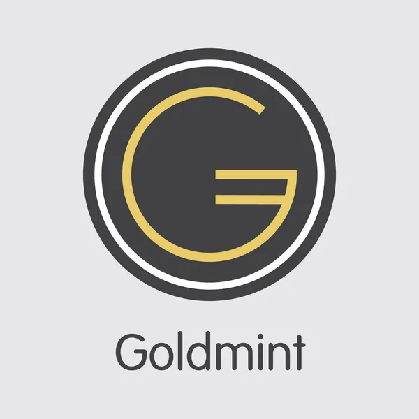 Simge Goldmint altın Cryptocurrency - vektör işareti simgesi. — Stok Vektör