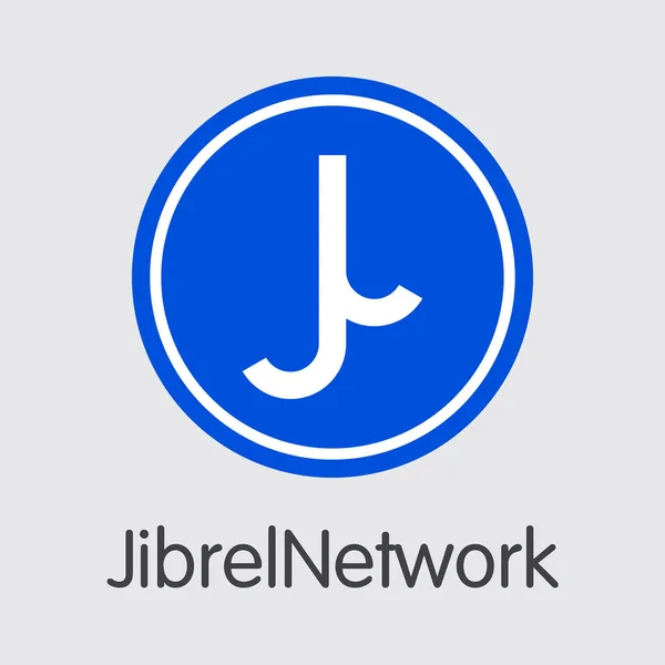 JNT Jibrelnetwork - kryptoměn barevné Logo. Digitální Coin ikona. — Stockový vektor
