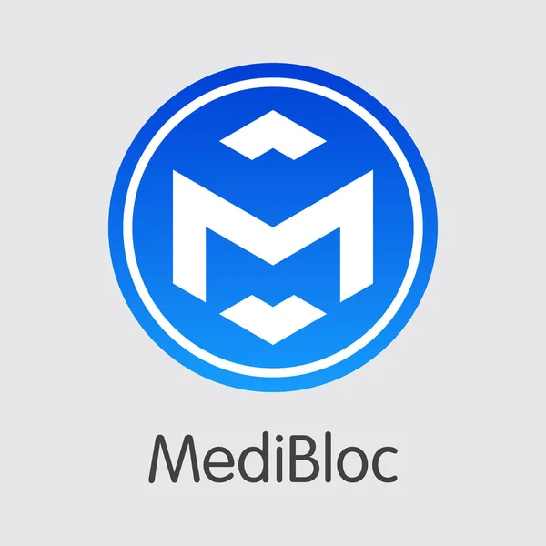 Digital Coin, Medibloc - MED Virtual Currency Icon. — Stock Vector