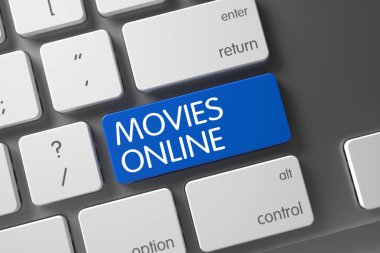 Mavi Filmler Online anahtar üstünde klavye. 3D
