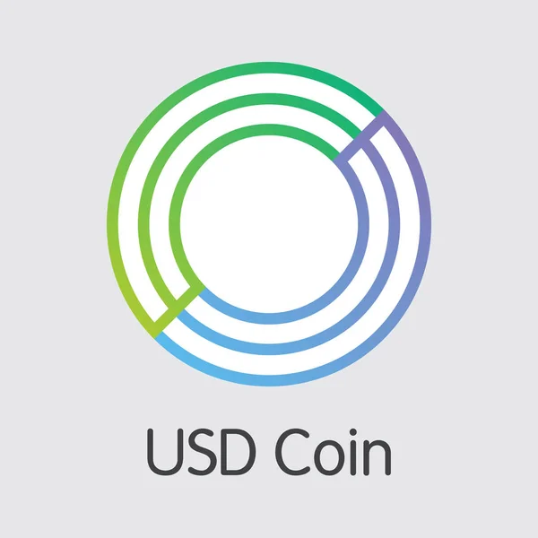 USDC - Usd munt. De Crypto munten of Cryptocurrency Logo. — Stockvector