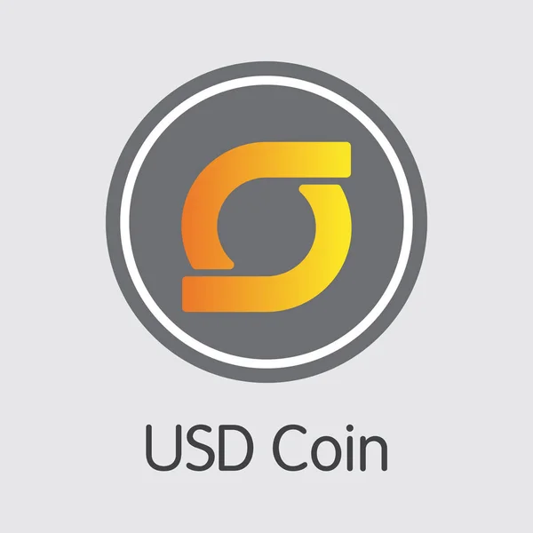 Usdc - Usd mynt. Krypto mynt eller kryptovaluta logotyp. — Stock vektor