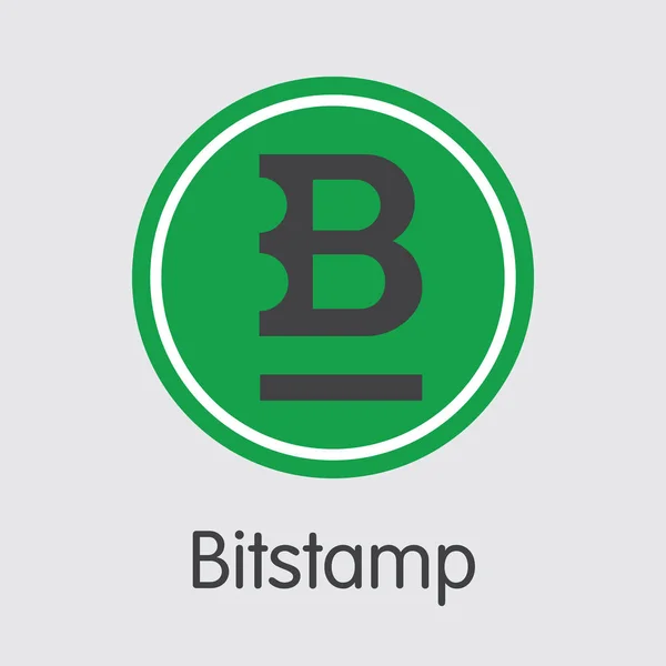 Ανταλλαγή - Bitstamp. Το Crypto κέρματα ή κρυπτονόμισμα λογότυπο. — Διανυσματικό Αρχείο