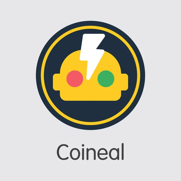 Ανταλλαγή - Coineal. Το Crypto κέρματα ή κρυπτονόμισμα λογότυπο. — Διανυσματικό Αρχείο