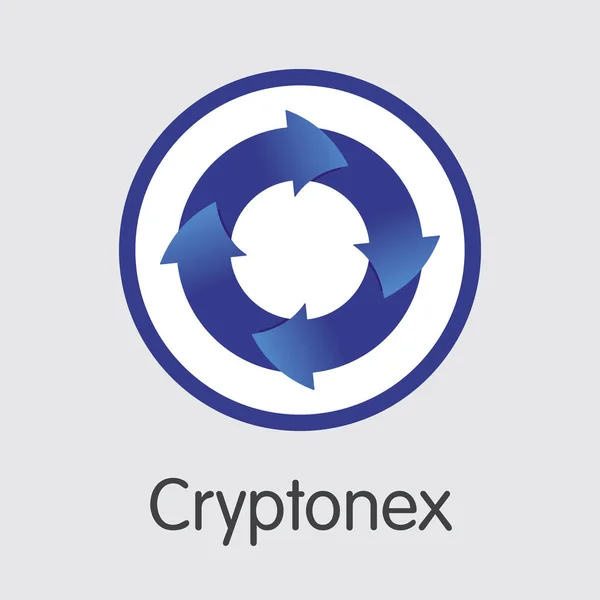 Exchange - Cryptonex. De Crypto munten of Cryptocurrency Logo. — Stockvector
