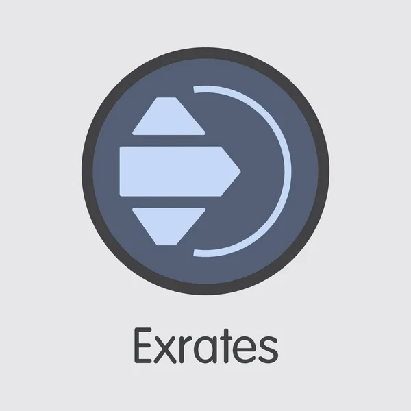 Exchange - Exrates. Krypto mynt eller kryptovaluta logotyp. — Stock vektor