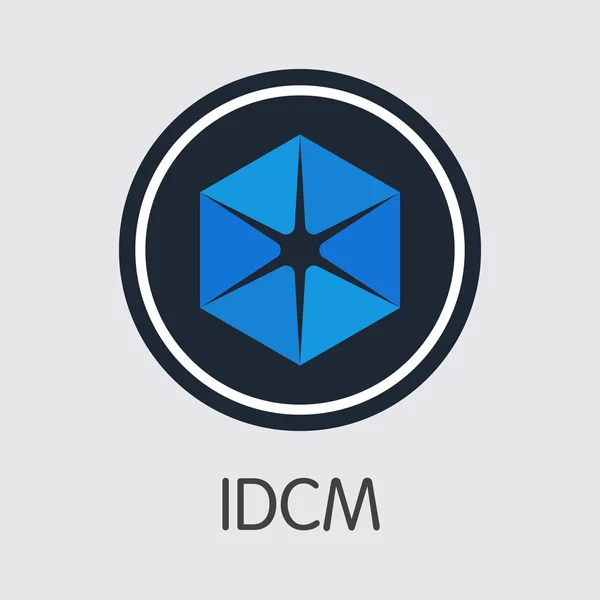 Exchange - Idcm. Krypto mynt eller kryptovaluta logotyp. — Stock vektor