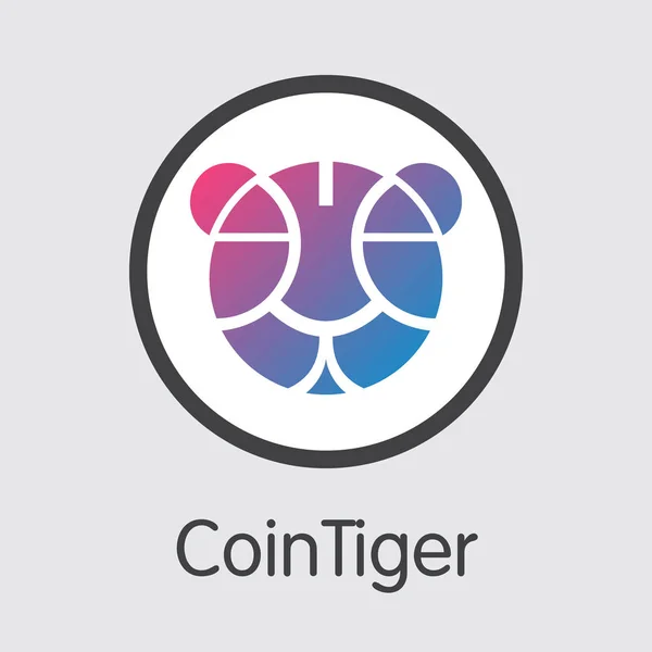 Exchange - Cointiger. Kripto paralar veya Cryptocurrency logosu. — Stok Vektör