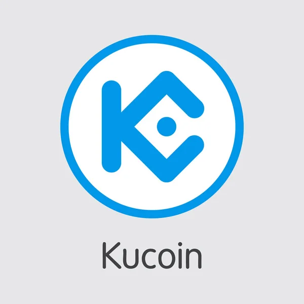 Exchange - Kucoin. De Crypto munten of Cryptocurrency Logo. — Stockvector