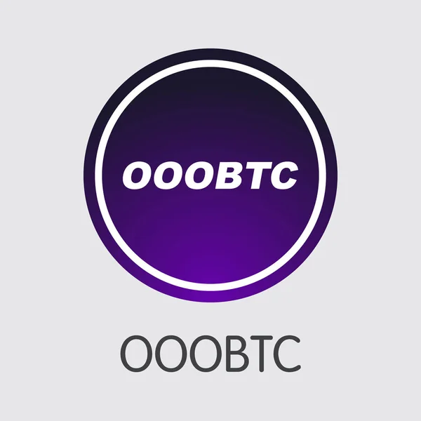 Câmbio - Ooobtc. As moedas de criptografia ou logotipo criptomoeda . — Vetor de Stock