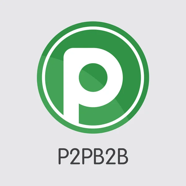 交换-p2pb2b 拷贝。加密硬币或加密货币徽标. — 图库矢量图片