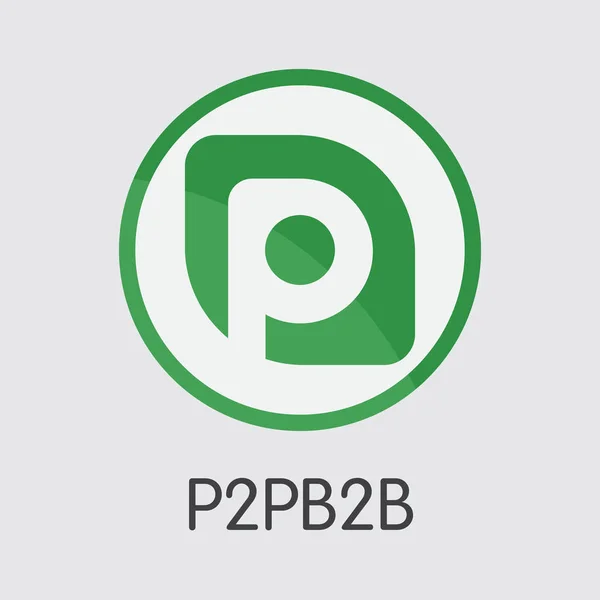 Exchange - P2pb2b. Krypto mynt eller kryptovaluta logotyp. — Stock vektor