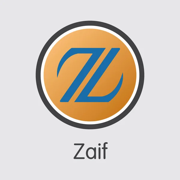 Zaif - Zaif. Šifrovací mince nebo kryptoměn Logo. — Stockový vektor