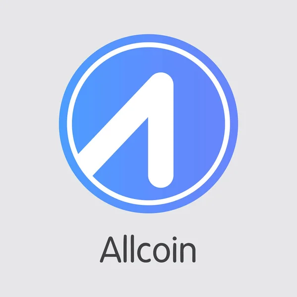 Exchange - Allcoin. De Crypto munten of Cryptocurrency Logo. — Stockvector