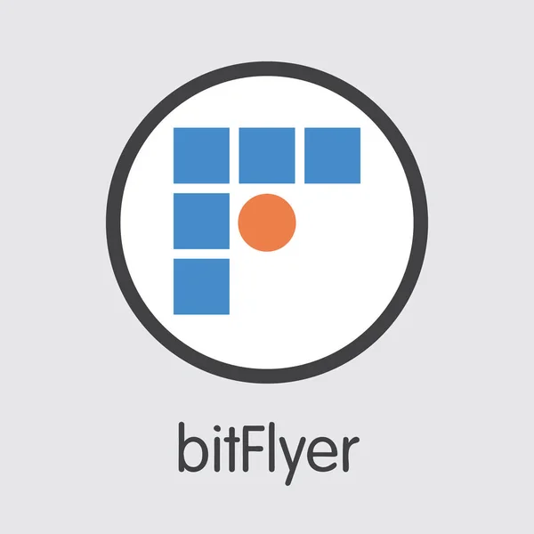 Scambio Bitflyer. Le monete crittografiche o il logo della criptovaluta . — Vettoriale Stock