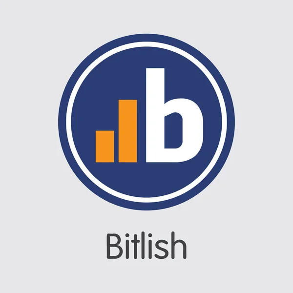 Exchange - Bitlish. Krypto mynt eller kryptovaluta logotyp. — Stock vektor