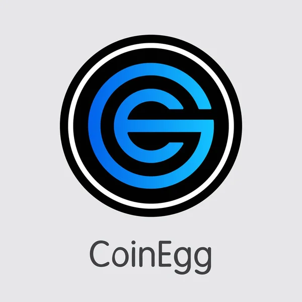 Exchange - Coinegg. De Crypto munten of Cryptocurrency Logo. — Stockvector