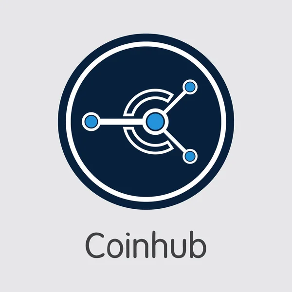 Exchange - Coinhub. De Crypto munten of Cryptocurrency Logo. — Stockvector