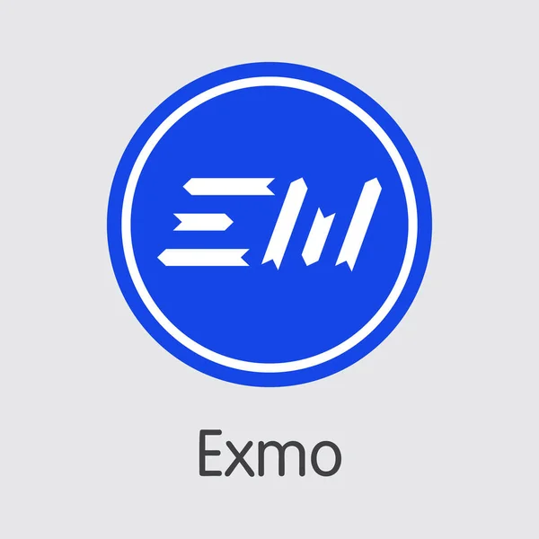 Exchange Exmo Crypto Munten Cryptocurrency Logo Markt Embleem Icos Van — Stockvector