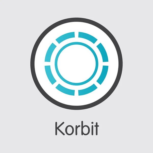 Exchange - Korbit kopia. Krypto mynt eller kryptovaluta logotyp. — Stock vektor