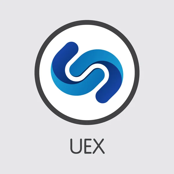 Exchange - Uex. Crypto monety lub kryptowaluta Logo. — Wektor stockowy