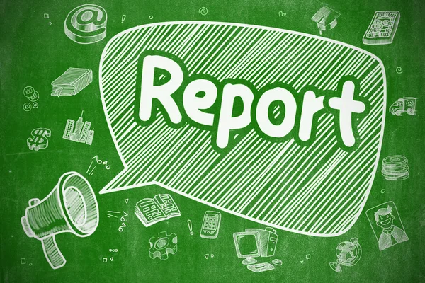 Informe - Ilustración dibujada a mano en pizarra verde . —  Fotos de Stock