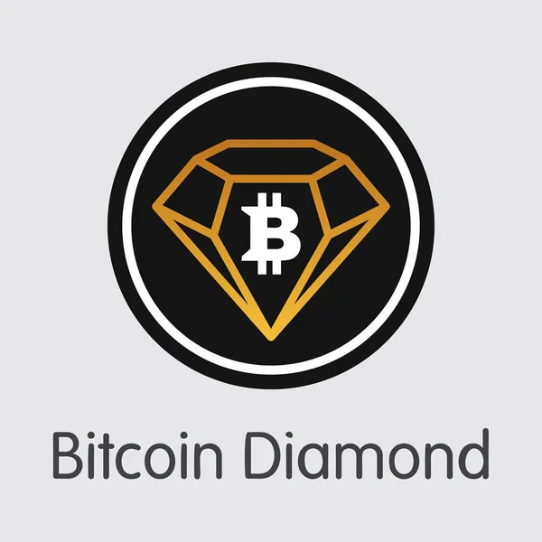 BCD - Bitcoin Diamond. El icono de la moneda o el emblema del mercado . — Archivo Imágenes Vectoriales