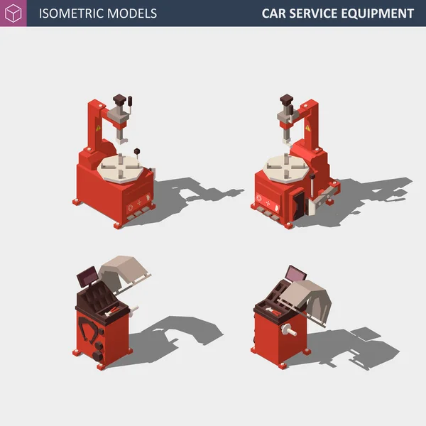 Car Service Equipment Set. Vector Isometric Illustration. — Stock Vector