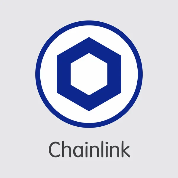 Link - Chainlink. Logo pieniądze lub rynku godło. — Wektor stockowy