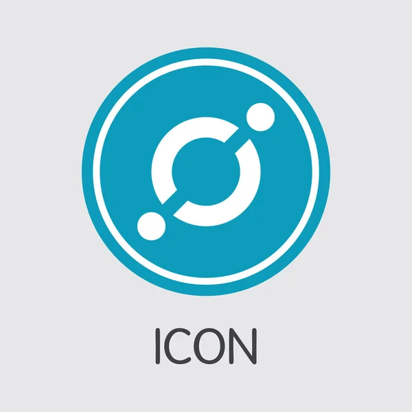 ICX - Icon. Икона виртуальной валюты или эмблема рынка . — стоковый вектор