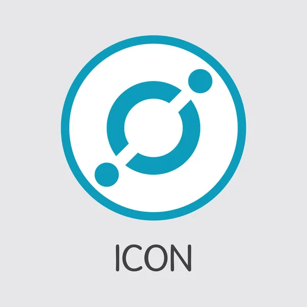 ICX - Icono. El logotipo de la criptomoneda o emblema de mercado . — Vector de stock