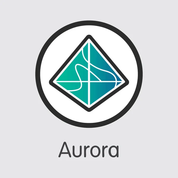 AOA Aurora. El logotipo de mercado de la moneda o emblema de mercado . — Vector de stock