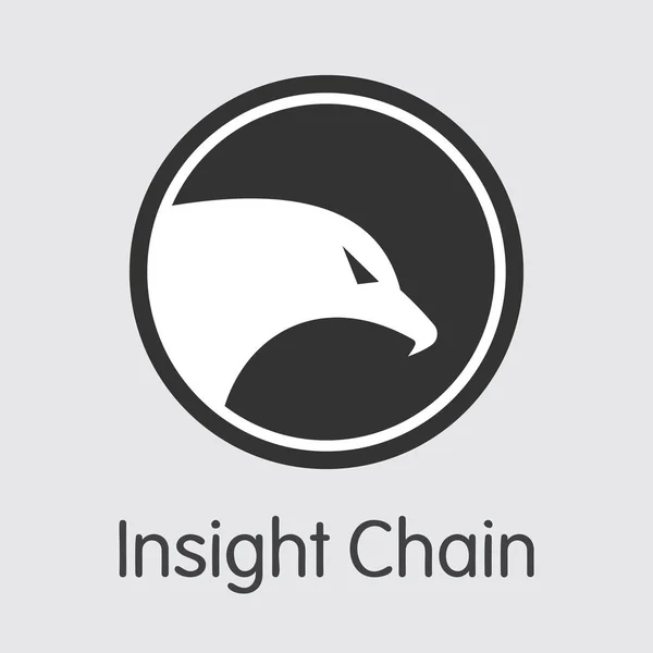 INB - Insight Chain. El icono de la moneda o el emblema del mercado . — Vector de stock