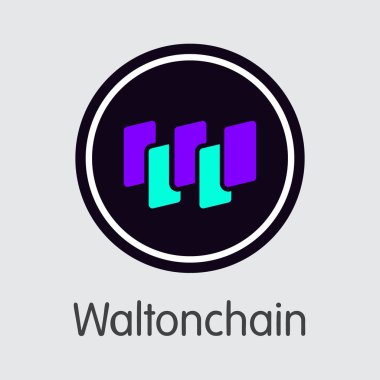 WTC - Waltonchain. Bozuk para veya Pazar amblemi ticaret logosu.
