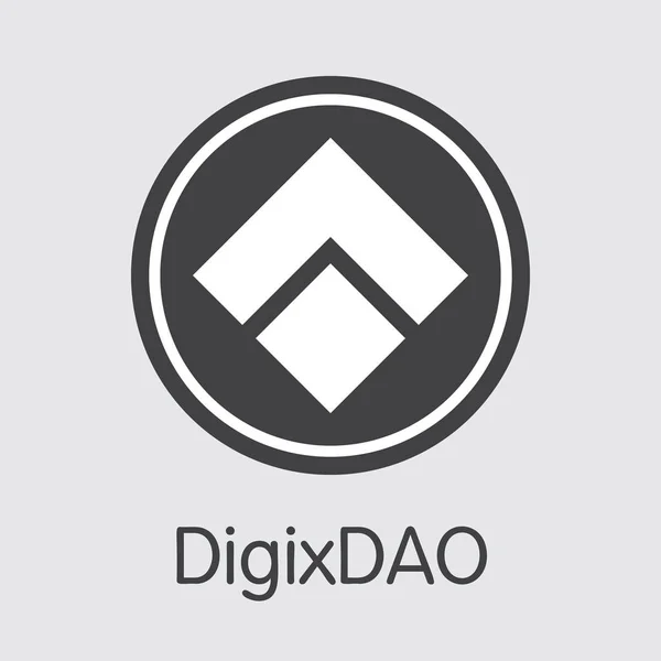 DGD - Digixdao. Ikonę wirtualnego Momey lub rynku godło. — Wektor stockowy