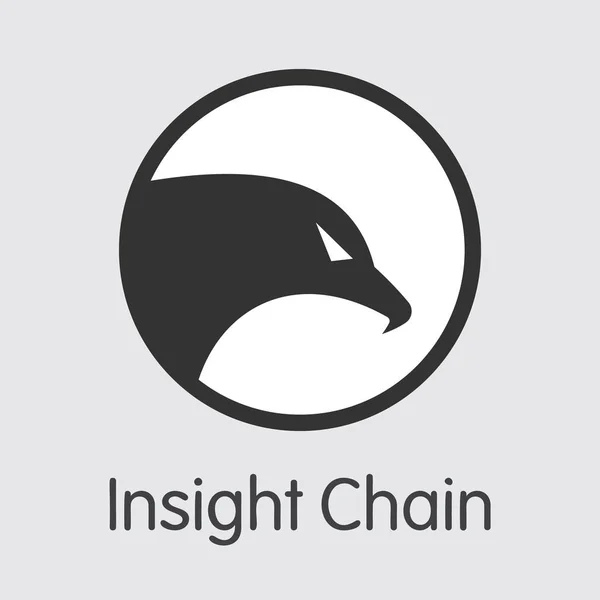 INB - Insight Chain. El logotipo de la moneda o el emblema del mercado . — Vector de stock