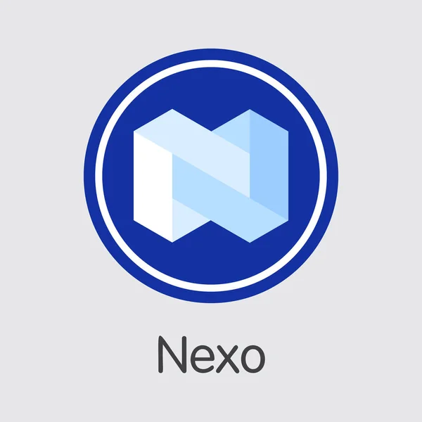 NEXO - Nexo. Торговый логотип монеты или эмблемы рынка . — стоковый вектор
