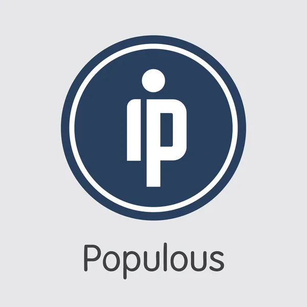 PPT Populous. Logo Cryptocurrency atau Lambang Pasar . - Stok Vektor